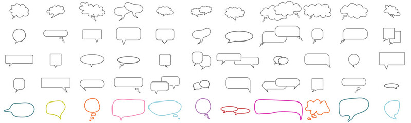 Speech bubble vector set illustration. Cloud bubbles. 