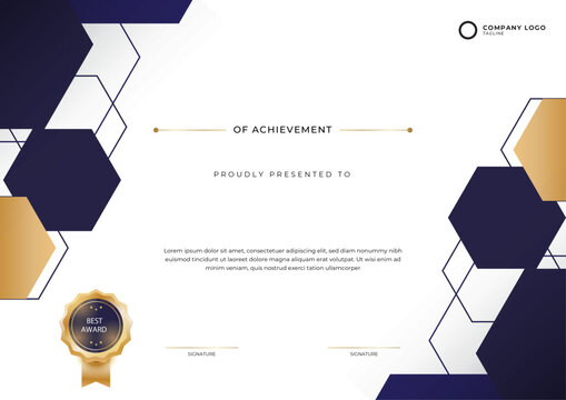 Elegant certificate with golden details