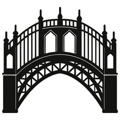 vector of a gothic-style iron bridge