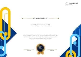 Certificate template banner with abstract geometric shape for print template 