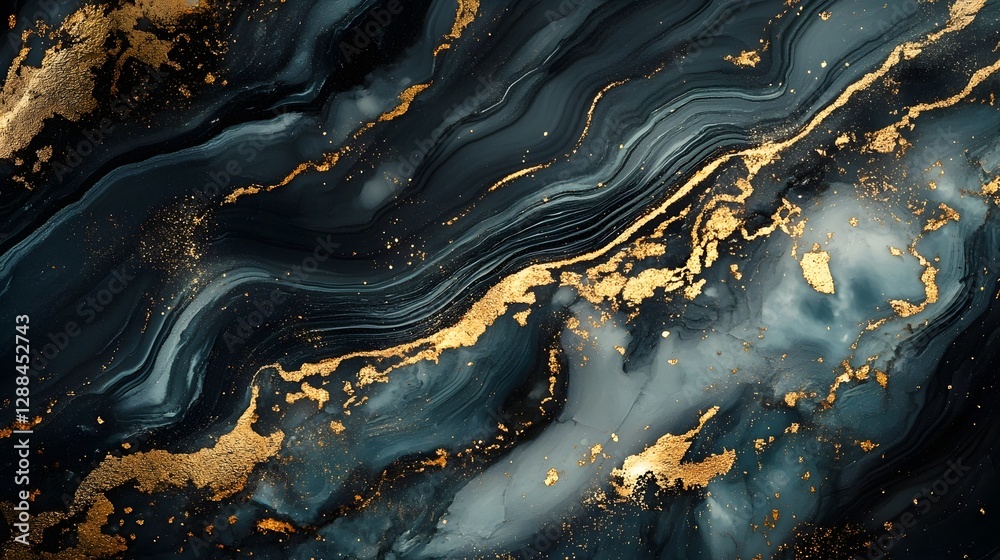 Aufkleber mesmerizing swirls of gilded marble luxurious abstract mineral texture for premium branding packagin