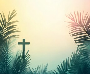 Palm Sunday Celebration: A Peaceful and Hopeful Background Image Perfect for Religious Events, Church Services, Easter Greetings, and Christian-themed