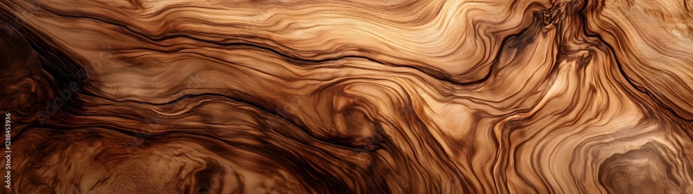 Poster Mesmerizing Swirls of Natural Wood Grain Texture Abstract Background  Closeup of Organic Weathered Wooden Surface with Wavy Curved Patterns and Knots