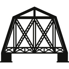 silhouette vector of steel beam bridge