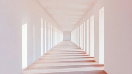 Obraz premium Innovative Healthcare Efficiency Sleek Minimalist Hospital Corridor with Bright Lighting - Celebrating Doctors Day and Spring Wellness in Modern Medical Architecture