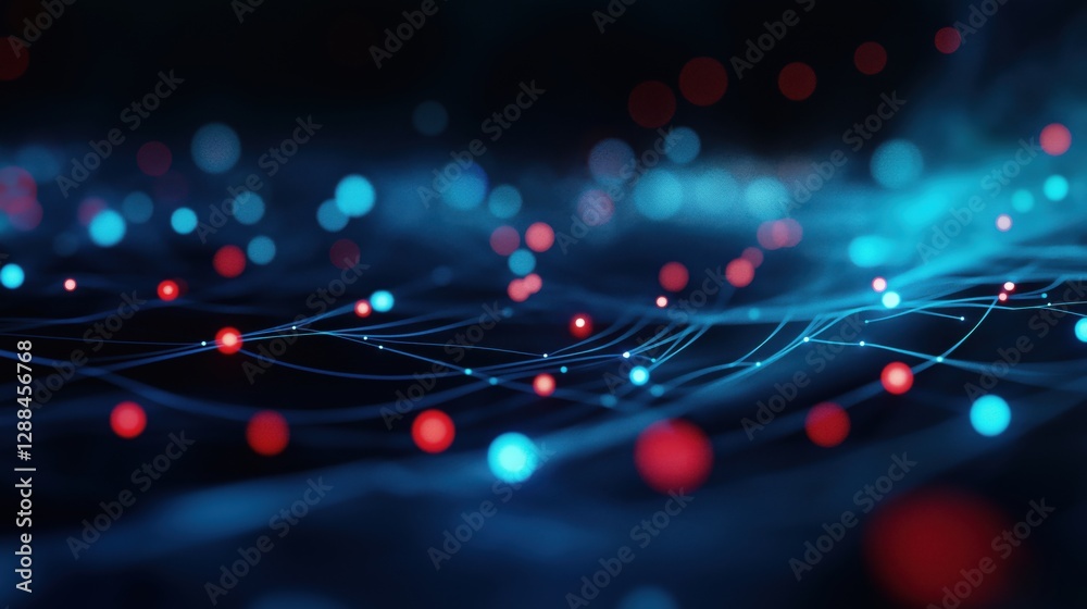 Poster dark void with faint notifications floating in abstract digital space