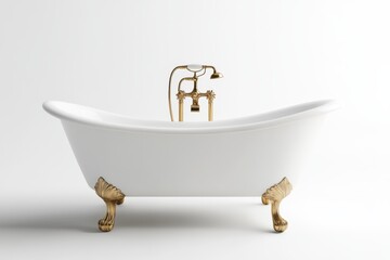 Elegant Clawfoot Bathtub with Gold Faucet Luxury Bathroom Interior Design