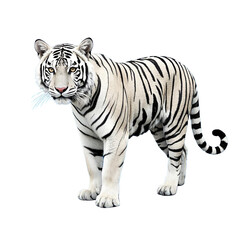 Fototapeta premium Black with White tiger isolated on white or transparent background
