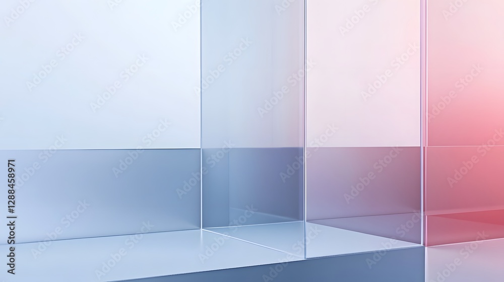 Leinwandbilder minimalist pastel gradient abstract background with clean geometric shapes and textures ideal for pr