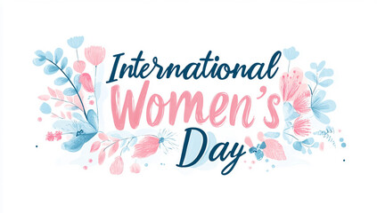 Naklejka premium International Women's Day Floral Typography Design