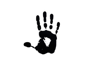 Ink Handprint Isolated on Transparent Background