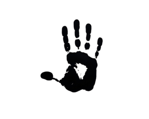 Ink Handprint Isolated on Transparent Background
