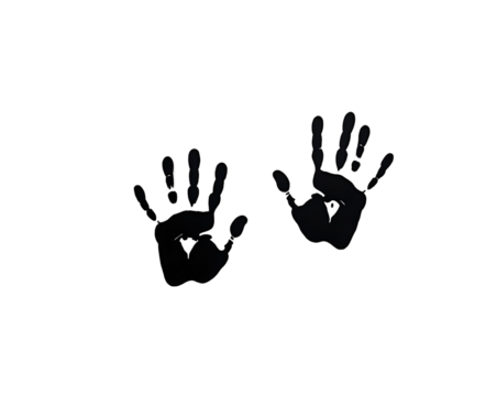 Black Ink Hand Stamp PNG with Clear Background