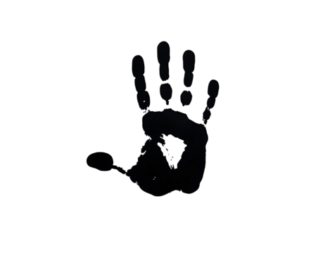 Ink Handprint Isolated on Transparent Background