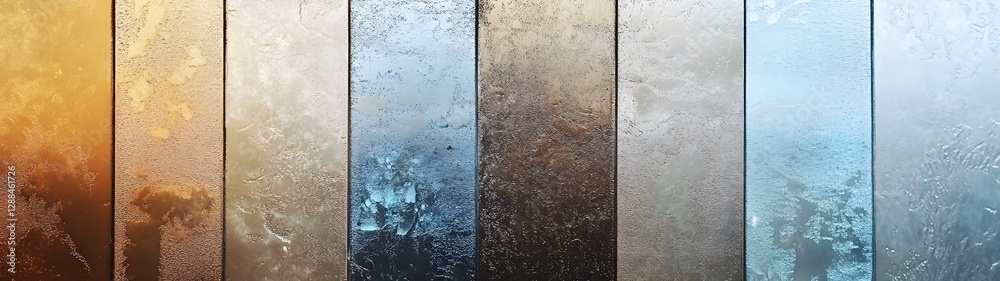 Poster Multicolored abstract textured surface with metallic gradient and satin like finish creating a modern creative and elegant background design
