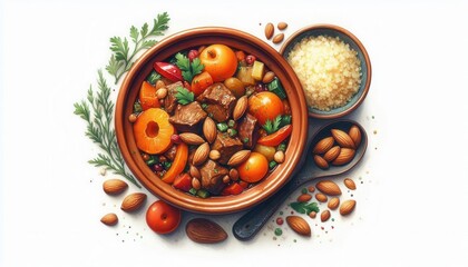 Savory beef and vegetable stew kitchen table food photography home setting close-up culinary art
