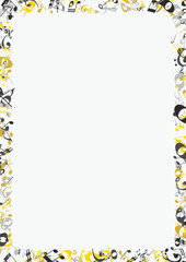 Ornamental Musical Notes Frame – Creative Vector Border for Invitations, Flyers, and Music Designs






