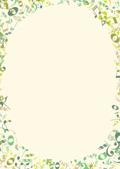 Ornamental Musical Notes Frame – Creative Vector Border for Invitations, Flyers, and Music Designs






