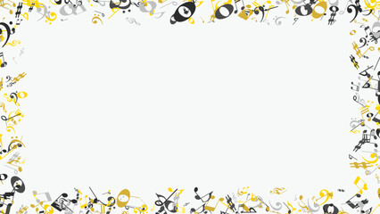 Elegant Music-Themed Frame – Vector Border Made of Notes and Symbols for Posters and Certificates
