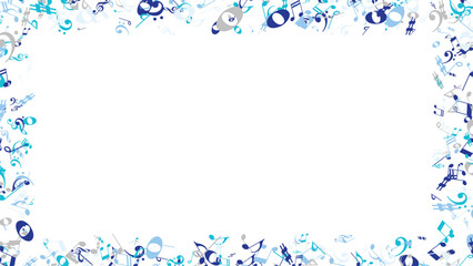 Musical Notes Border – Decorative Vector Frame for Banners, Greeting Cards, and Sheet Music Designs

