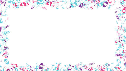 Musical Notes Border – Decorative Vector Frame for Banners, Greeting Cards, and Sheet Music Designs
