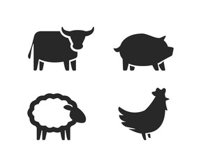 farm animal icons stock illustration