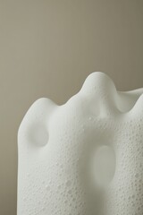 Sculptural form features soft curves and unique textures, evokin
