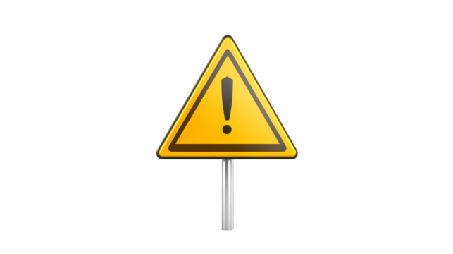 Striking yellow triangle with bold black arrow, a versatile symbol for direction and guidance in presentations