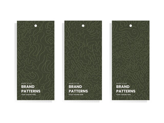 Modern Organic Line Pattern for Labels and Tags