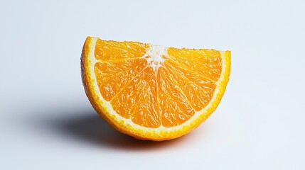 Orange slice close-up on white background for healthy eating