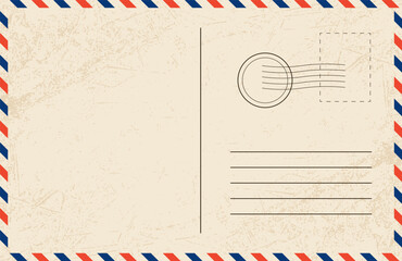 Travel retro postcard design blank, empty postcard.