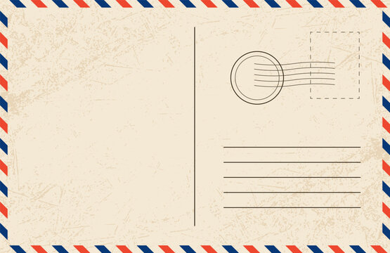 Travel retro postcard design blank, empty postcard.
