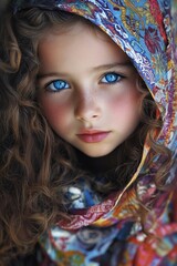 Fototapeta premium Young girl with blue eyes