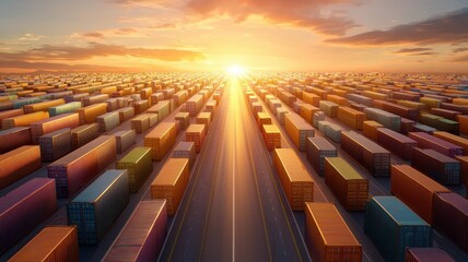 Obraz premium 3d render of an abstract illustration of a container