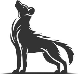 A hyena arching its back, stretching like a cat vector animal silhouette