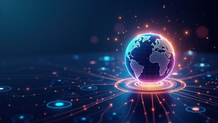 A modern digital network representing futuristic globe 