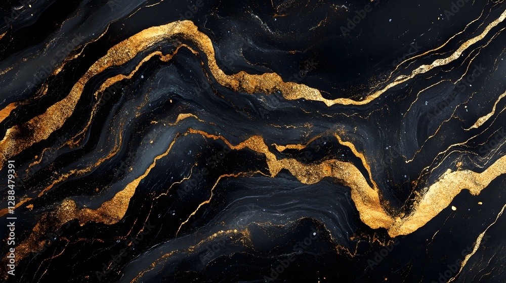 Poster Striking abstract marble pattern with rich golden accents creating a luxurious sophisticated and visually captivating background  The intricate