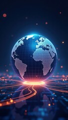 A modern digital network representing futuristic globe 