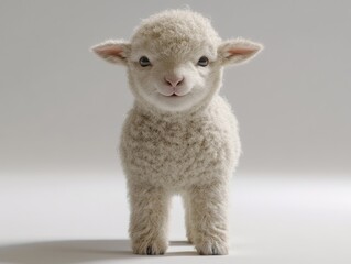 Fototapeta premium Small Lamb White Background