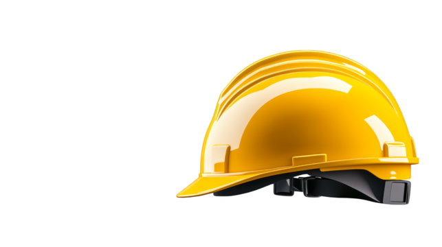 Hard hat on vibrant blue and green background, essential safety gear for construction industrial work