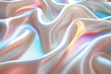 Obraz premium Soft, flowing fabric glimmers with iridescent hues, creating dre