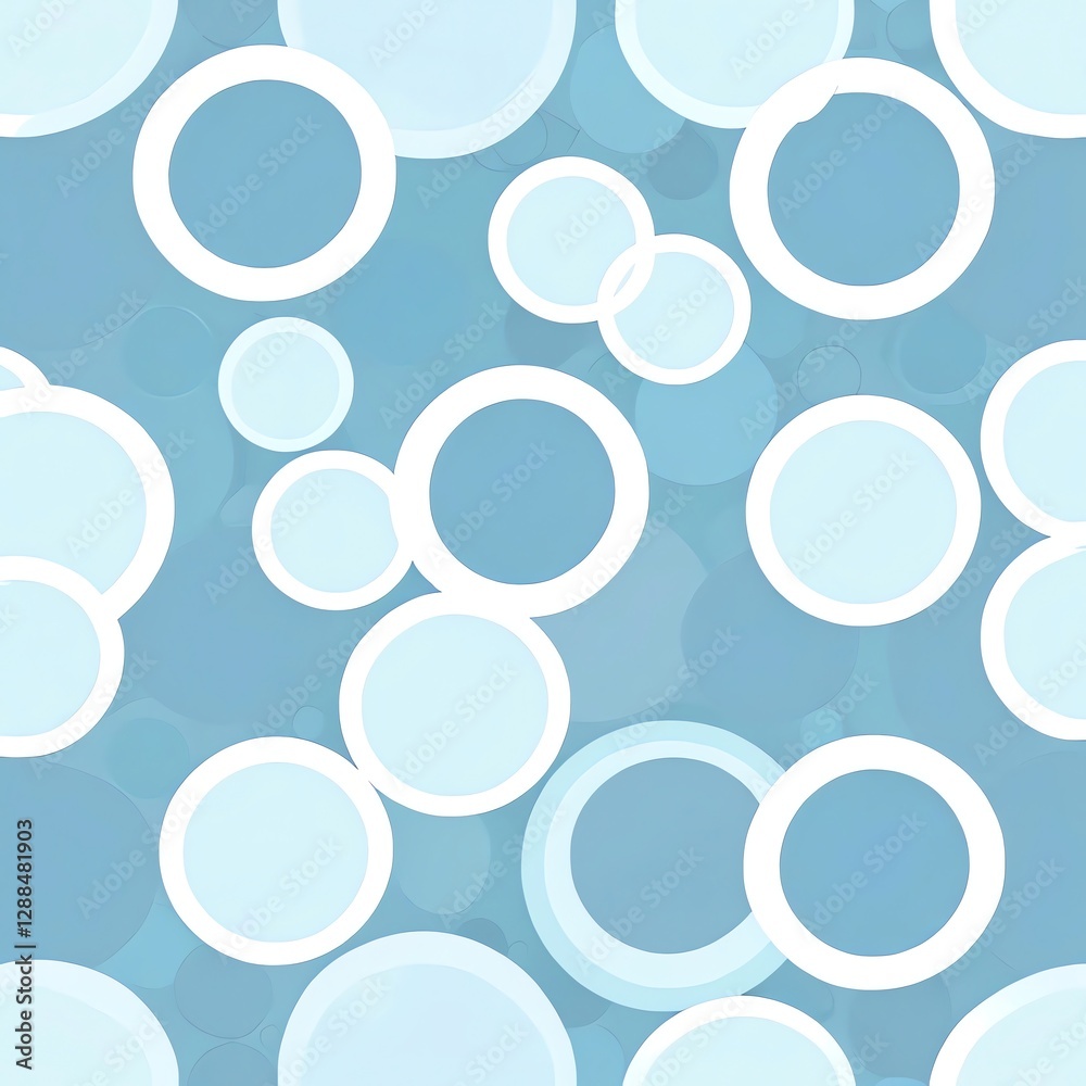 Canvas Prints abstract blue circles background: a seamless pattern of overlapping circles in light and dark shades
