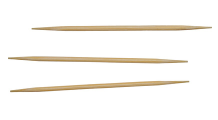 Wooden toothpicks on isolated background