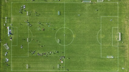 soccer field with soccer ball
