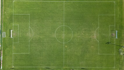soccer field with green grass and lines