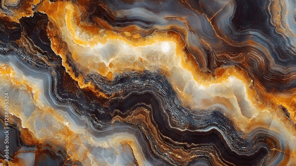 Poster Stunning abstract background with vibrant striations swirling patterns and multicolored mineral formations captured in a rugged natural landscape