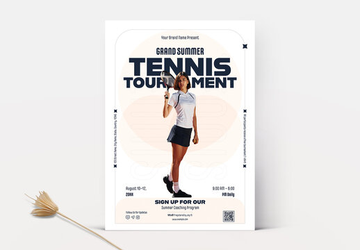 Tennis Tournament Flyer Poster Template