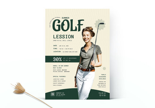 Classic Golf Lesson Flyer Template