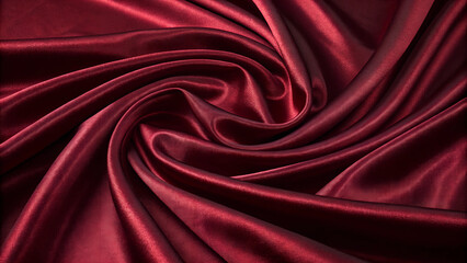 Luxurious Red Satin Fabric: Smooth and Shiny Texture with Elegant Folds