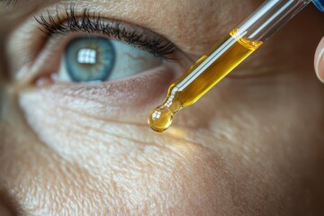 Applying Eye Serum for Wrinkle Reduction